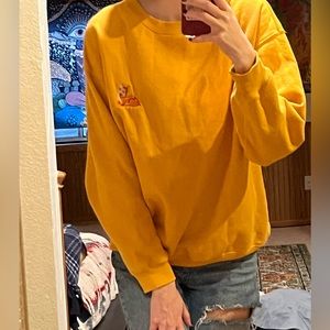 s yellow embroidered deer sweatshirt